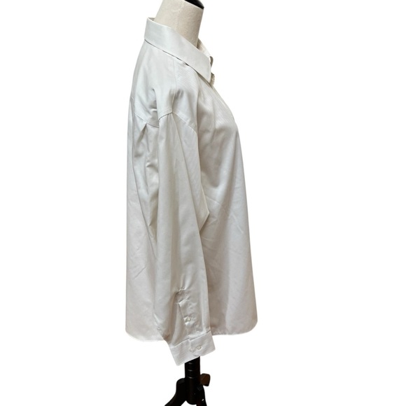 Joseph Abboud 17 34/35 Men’s Button Down Shirt Cream Color with Pattern Cotton - Picture 3 of 9